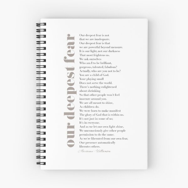Item preview, Our deepest fear by Marianne Williamson (Greys) designed and sold by TypographyTales.