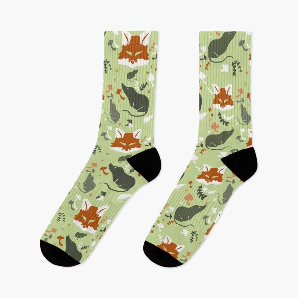 Item preview, Shrew, fox and mushroom British woodland pattern designed and sold by Bryn Forrester.