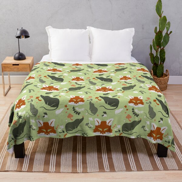 Item preview, Shrew, fox and mushroom British woodland pattern designed and sold by Bryn Forrester.