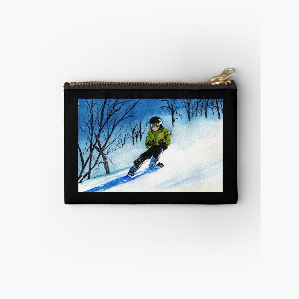 Item preview, Snowy Downhill Ski Run Watercolor designed and sold by MMc Buck.