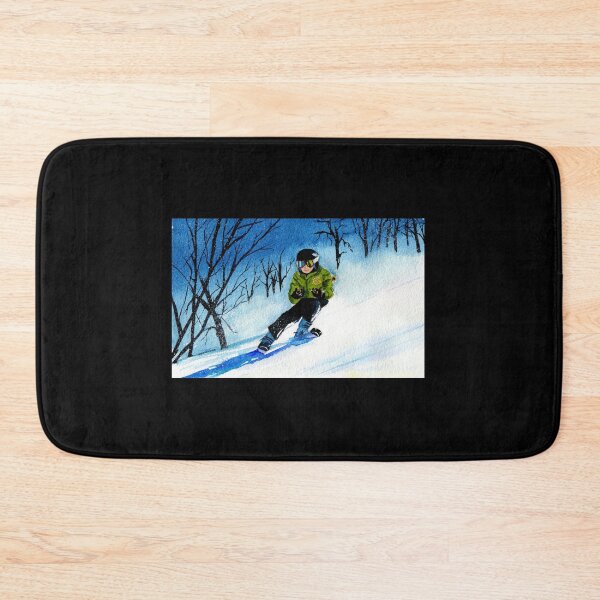 Item preview, Snowy Downhill Ski Run Watercolor designed and sold by MMc Buck.