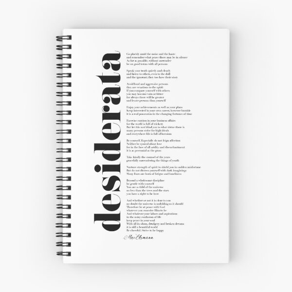 Item preview, Desiderata by Max Ehrmann (Black) designed and sold by TypographyTales.
