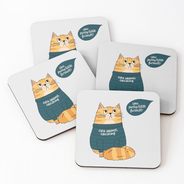 Item preview, Cats against Catcalling - Cat in Statement Shirt  designed and sold by Kerstin Ebner.