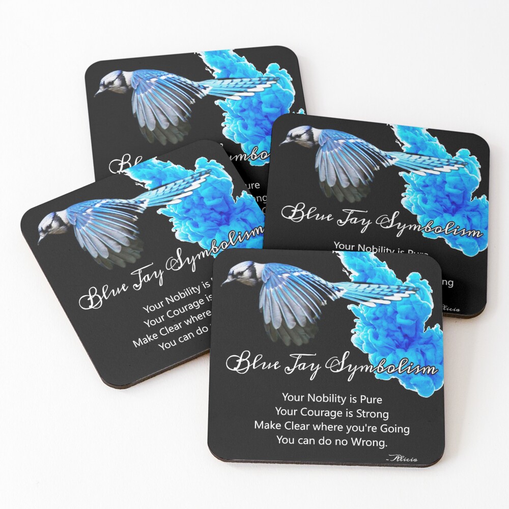 Blue Jay Symbolism Coasters (Set of 4)