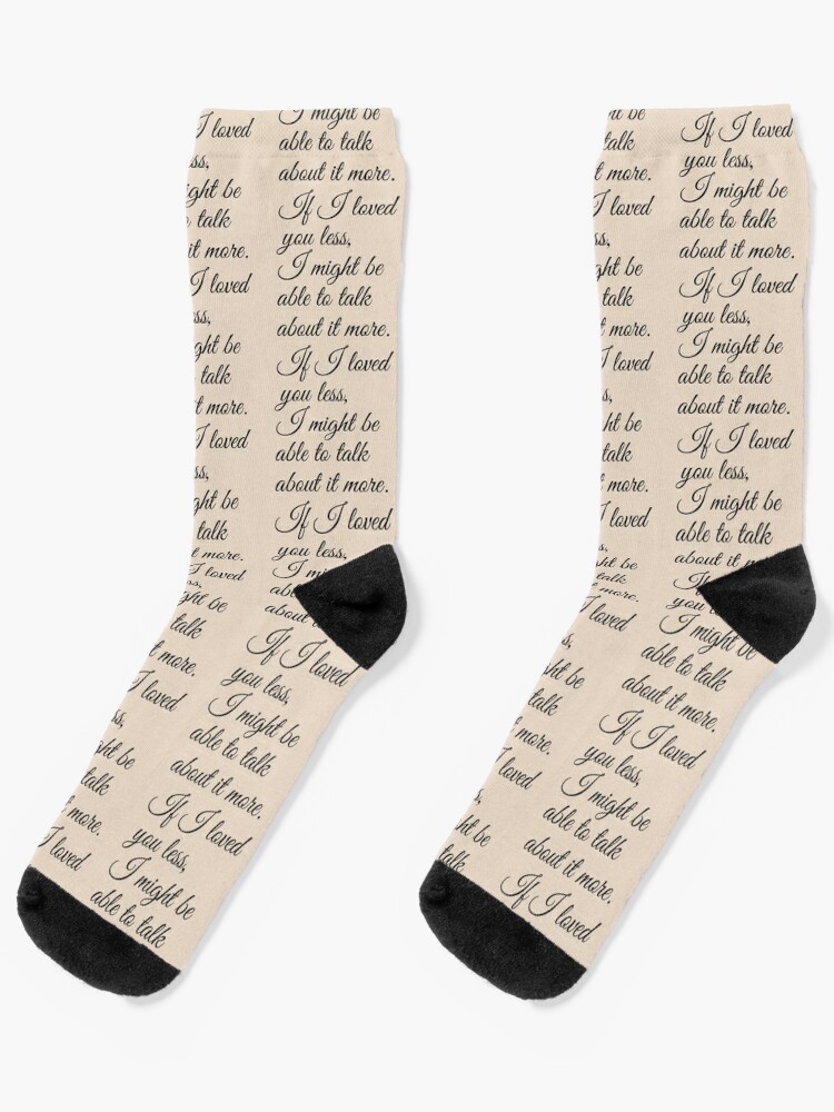 Jane Austen fun women's socks with a quote from her novel, Emma.