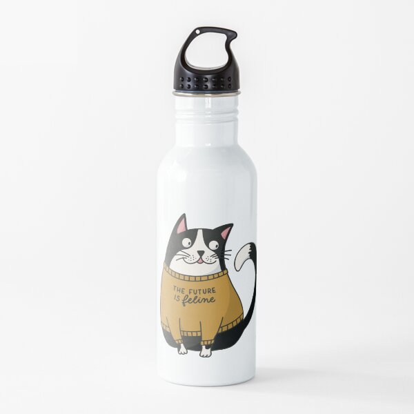 The future is feline - Cat in Statement Shirt Water Bottle