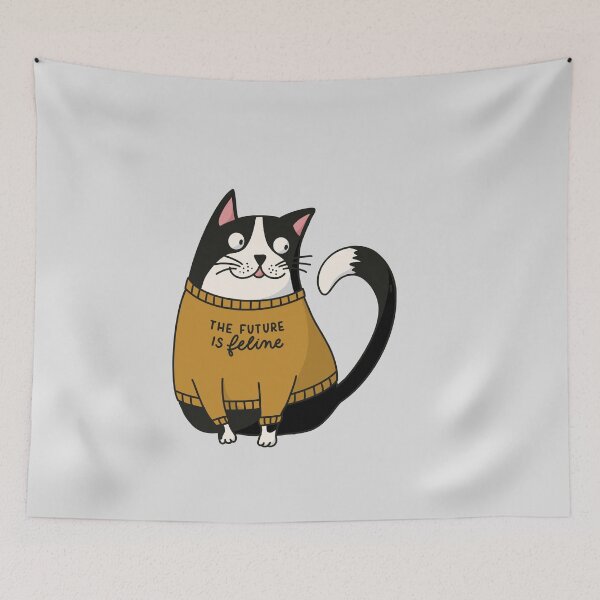 Item preview, The future is feline - Cat in Statement Shirt  designed and sold by Kerstin Ebner.