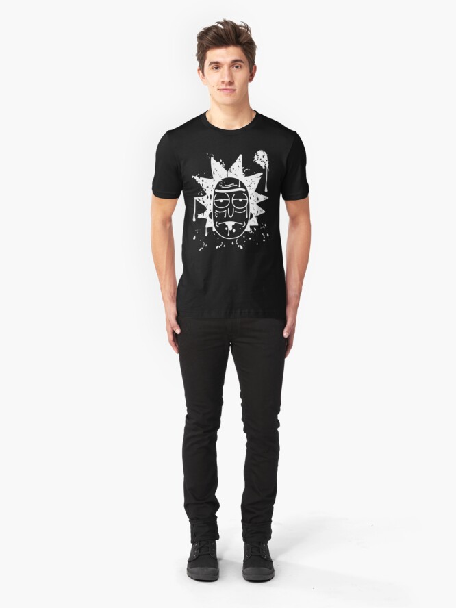 Alternate view of Dripping Rick Sanchez White Slim Fit T-Shirt