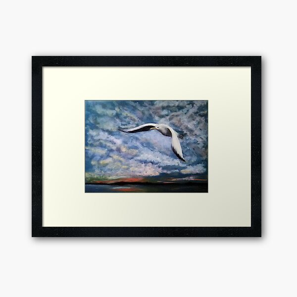 JLS in Flight (Jonathan Livingston Seagull reference), original is acrylic  on 18x24 canvas. Art Print for Sale by Diana Robbins