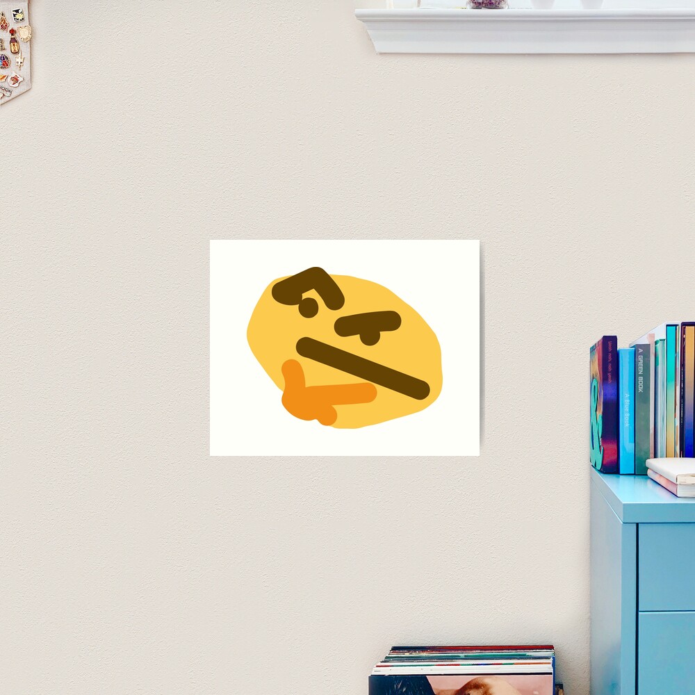 Thinking emoji meme (small) Poster for Sale by Clean Woods