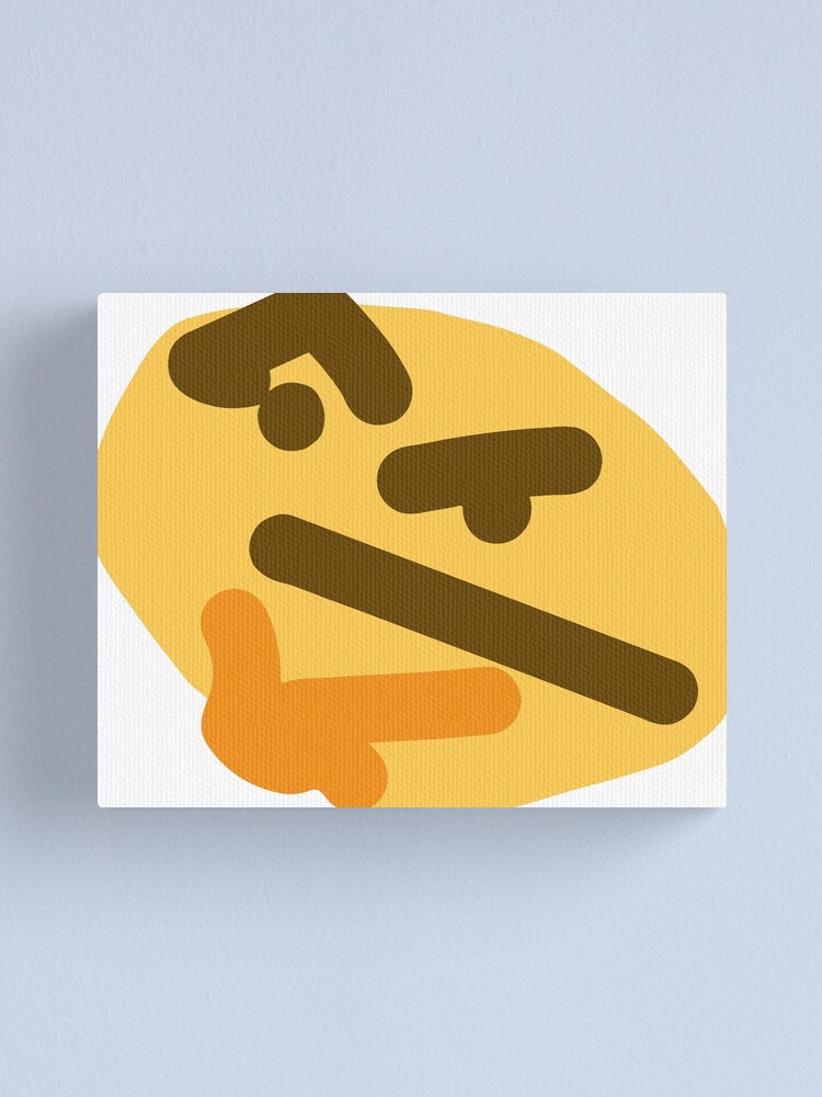 Thinking emoji meme (small) Canvas Print for Sale by Clean Woods
