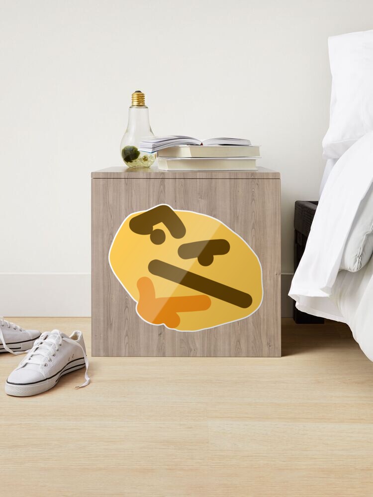 Thinking emoji meme (small) Pin for Sale by Clean Woods