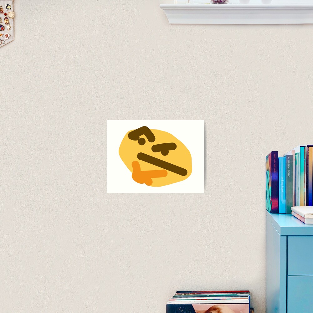 "Thinking emoji meme (large)" Art Print by dylano1803 | Redbubble