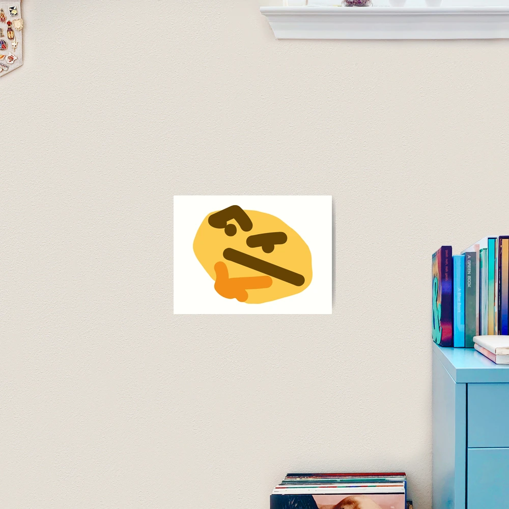Thinking emoji meme (large) Art Print for Sale by Clean Woods