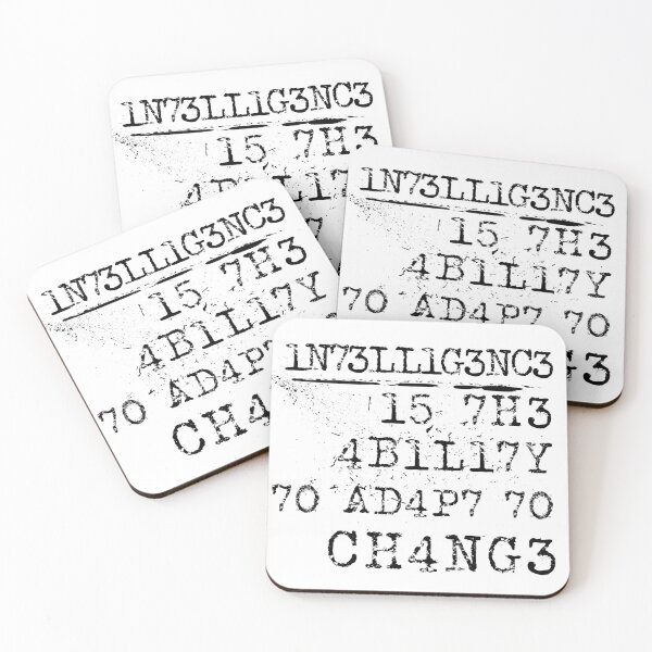 Item preview, Intelligence is the ability to adapt to change typography text art quote by Word Fandom - wordfandom designed and sold by Kerry Pritchard.