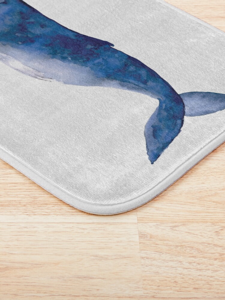Alternate view of Humpback Whale in watercolor Bath Mat