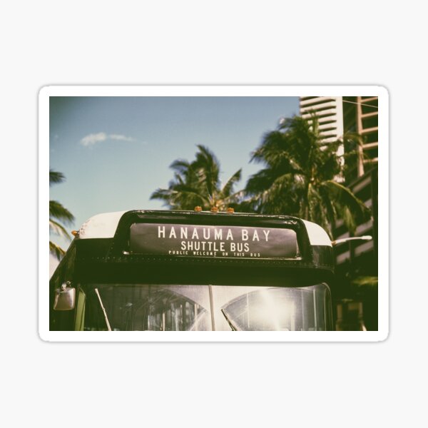 "Bus to Hanauma Bay" Sticker by MatchaWithAView Redbubble