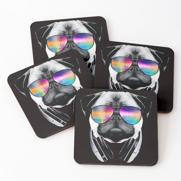 Item preview, Trippy Pug Dog Wearing Music Equalizer Sunglasses designed and sold by wishtopia.