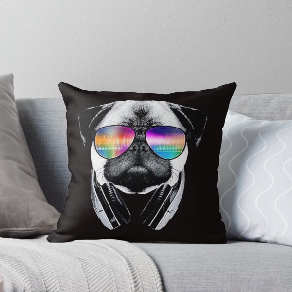 Item preview, Trippy Pug Dog Wearing Music Equalizer Sunglasses designed and sold by wishtopia.