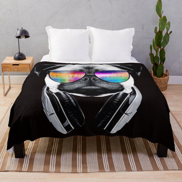 Item preview, Trippy Pug Dog Wearing Music Equalizer Sunglasses designed and sold by wishtopia.