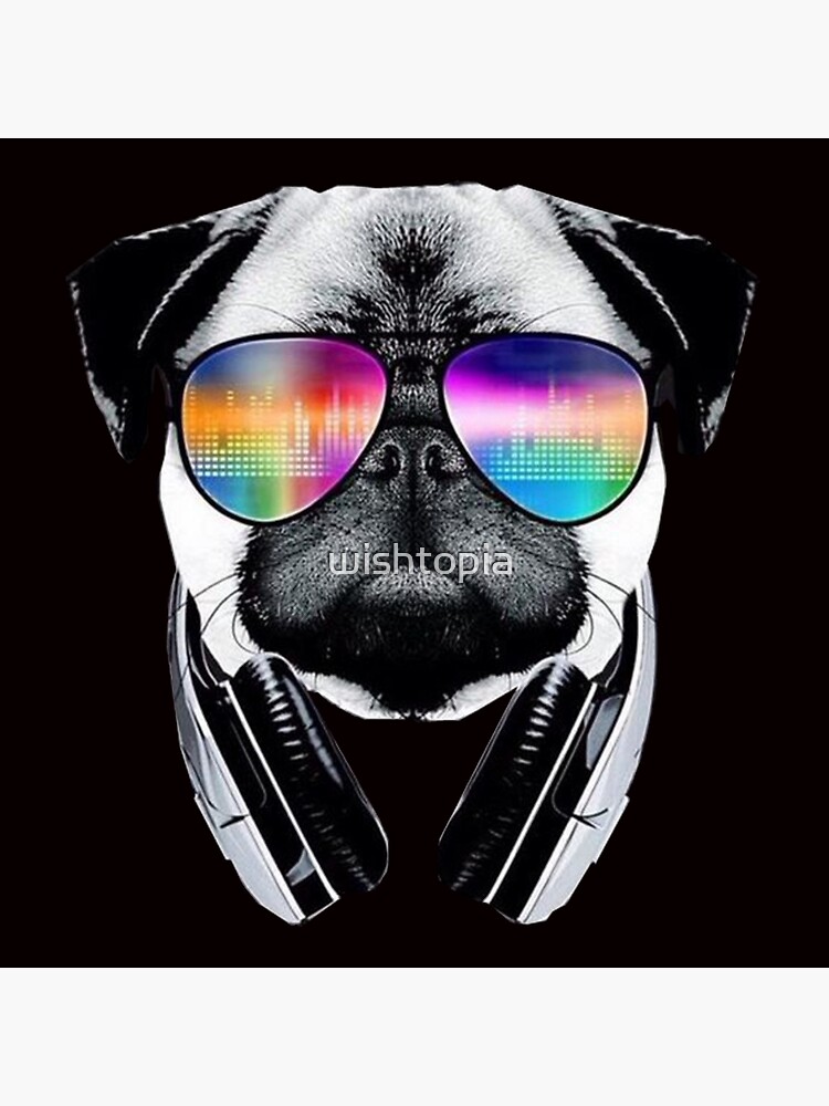 Trippy Pug Dog Wearing Music Equalizer Sunglasses Art Board Print for Sale  by wishtopia