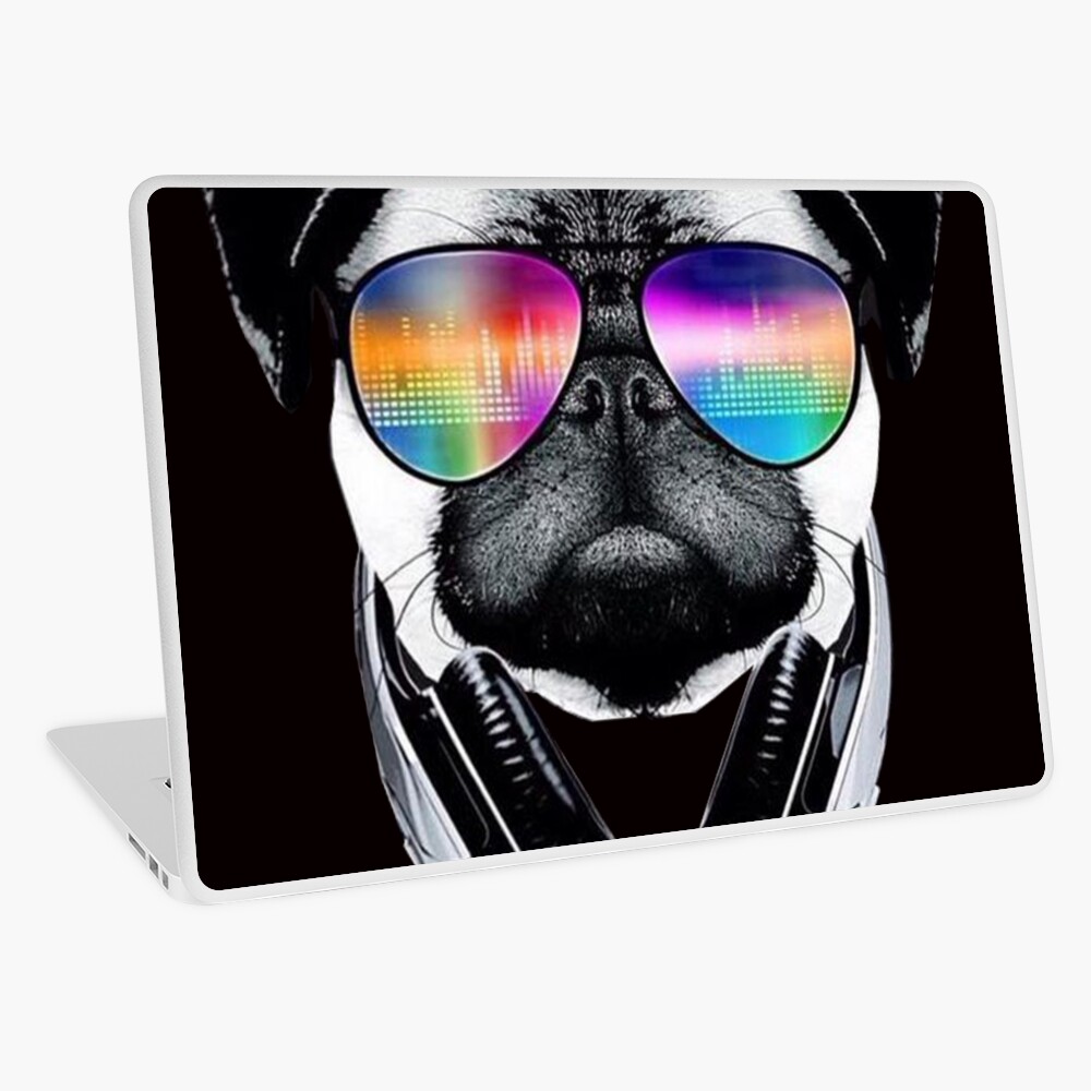 Trippy Pug Dog Wearing Music Equalizer Sunglasses - Pug Dog - Magnet