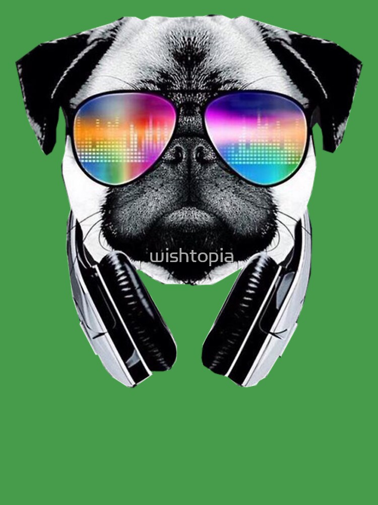 Trippy Pug Dog Wearing Music Equalizer Sunglasses | Baby One-Piece