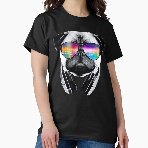 Item preview, Trippy Pug Dog Wearing Music Equalizer Sunglasses designed and sold by wishtopia.