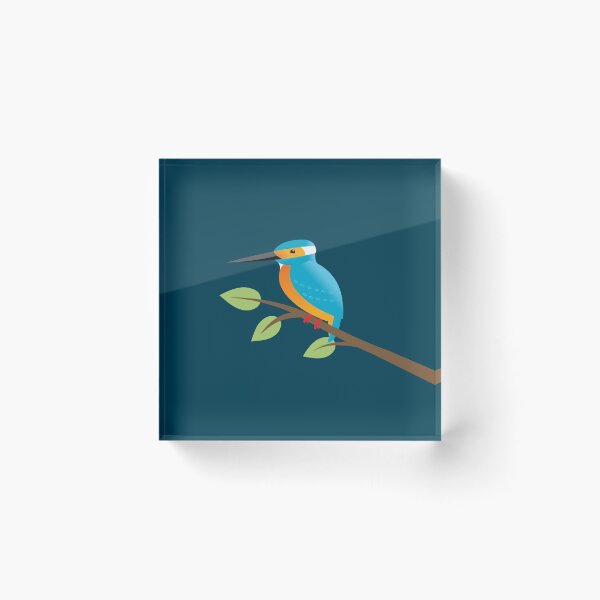 Item preview, Kingfisher Bird, bright blue and orange bird designed and sold by DavaTypeGraphic.