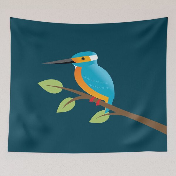Item preview, Kingfisher Bird, bright blue and orange bird designed and sold by DavaTypeGraphic.