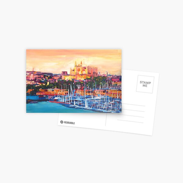 Item preview, Spain Balearic Island Palma De Majorca With Harbour And Cathedral designed and sold by artshop77.