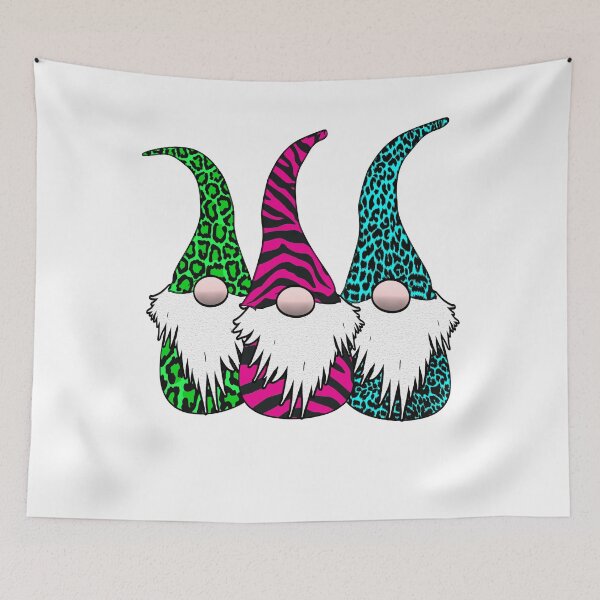 Item preview, 3 Nordic Gnomes Swedish Tomte Gnome Leopard Tiger Hat designed and sold by funnytshirtemp.