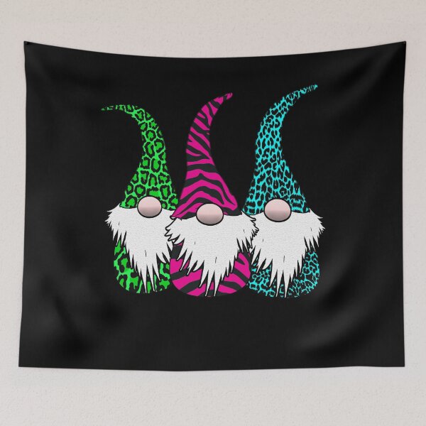 Item preview, 3 Nordic Gnomes Swedish Tomte Gnome Leopard Tiger Hat Bright  designed and sold by funnytshirtemp.