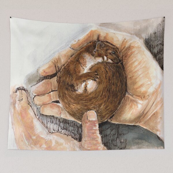 Item preview, A little weasel in his hands designed and sold by belettelepink.