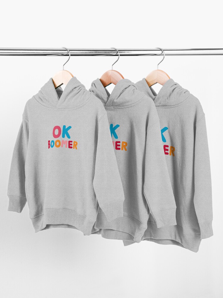 Alternate view of Ok boomer Toddler Pullover Hoodie