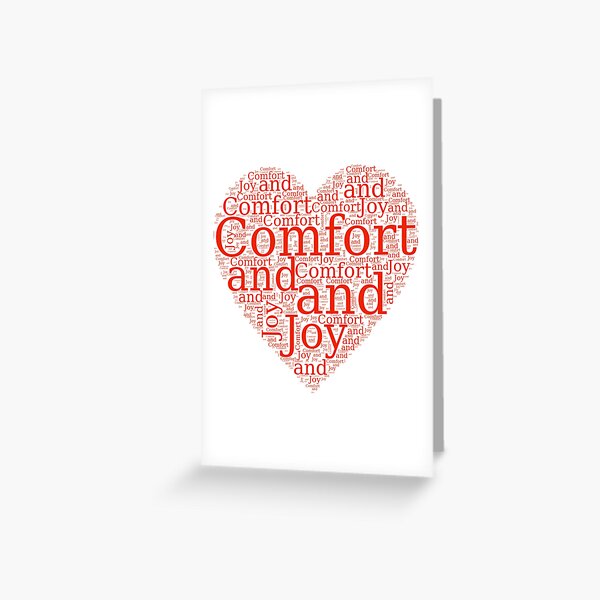 Christmas Gift - Comfort and Joy in Red and White - Holiday Decor - Clothing Greeting Card