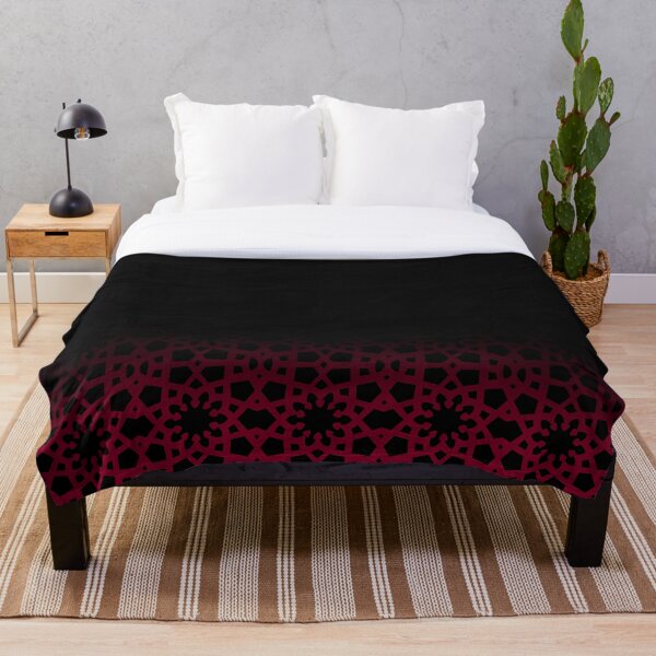 Artikelvorschau, Das arabische geometrische Muster verblendet das Design in Rot und Schwarz, das von der großen Moschee bei KAUST inspiriert wurde entworfen und verkauft von CreatEVEdesign.