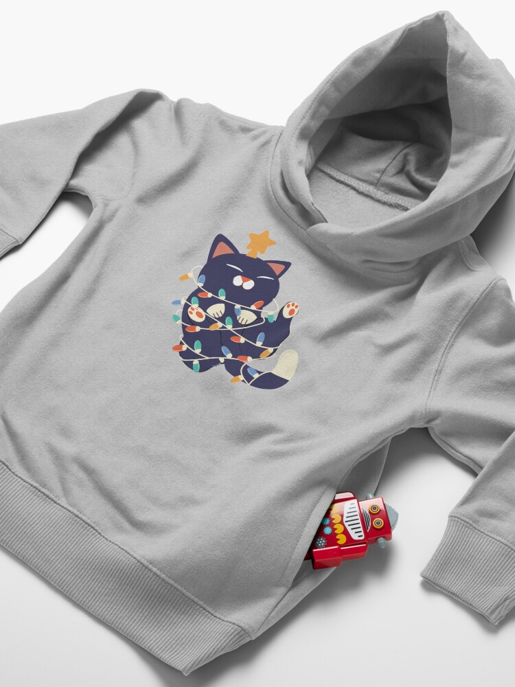 Alternate view of Christmas Kitty Toddler Pullover Hoodie