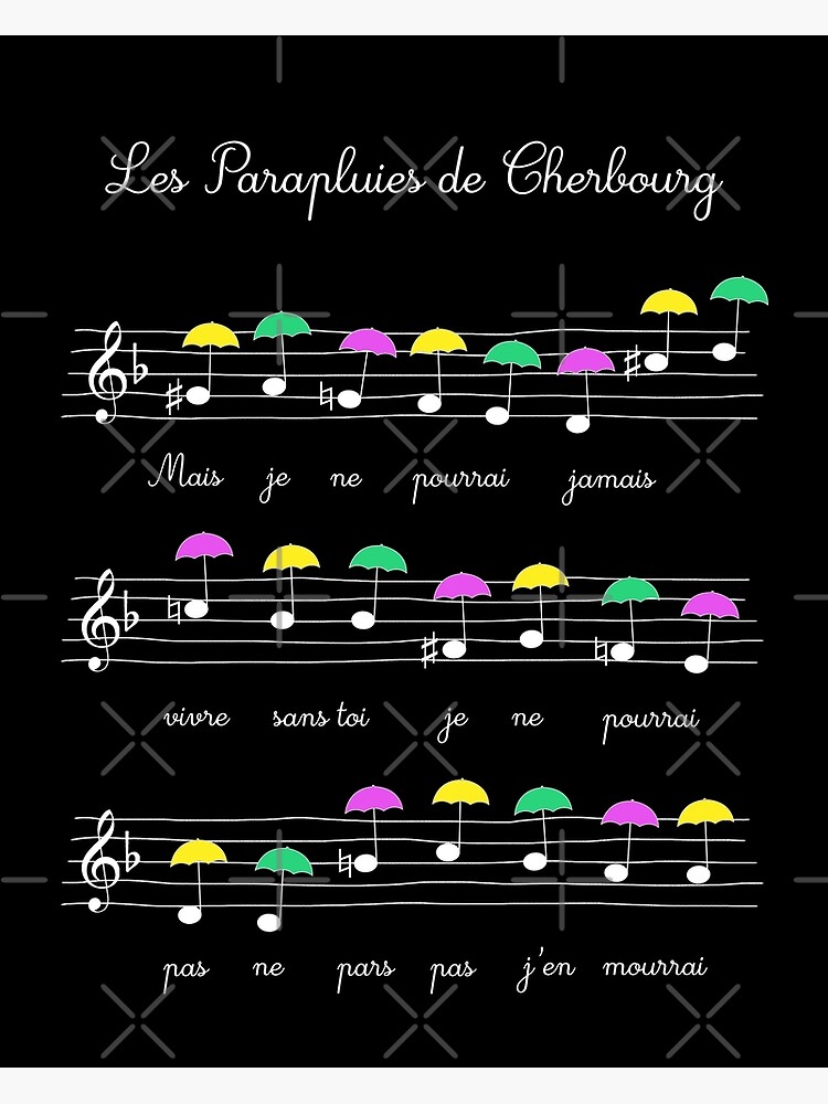 "The Umbrellas of Cherbourg music sheet art Jacques Demy Michel Legrand" Poster by Rozbud
