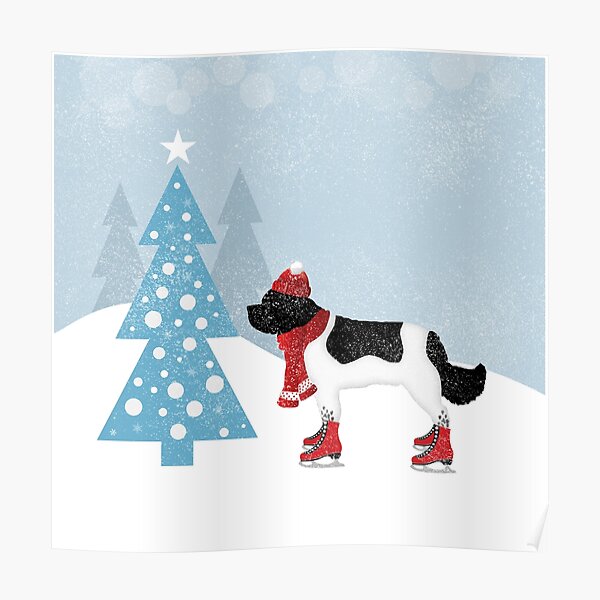 Landseer Newfoundland Winter Scene Poster
