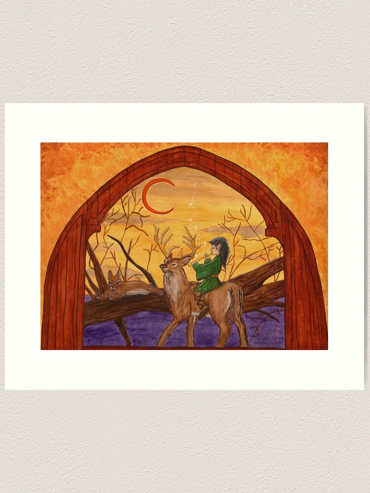 Thumbnail 1 of 3, Art Print, Enchanted Sorceror Child, Merlin designed and sold by CarolOchs.