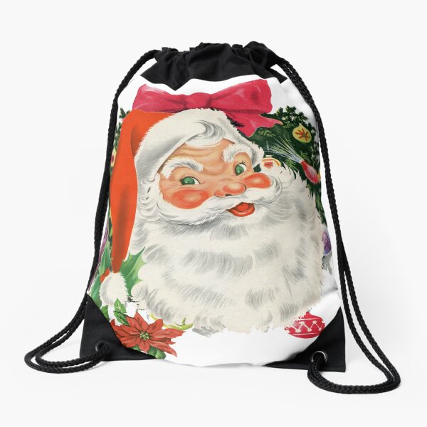 Merry Christmas Santa Drawstring Bag
