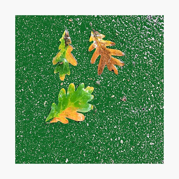Item preview, Rainy Leaves on Green Terrazzo Background designed and sold by djrunnels.
