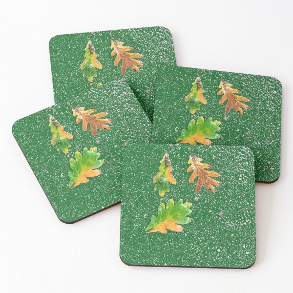 Item preview, Rainy Leaves on Green Terrazzo Background designed and sold by djrunnels.