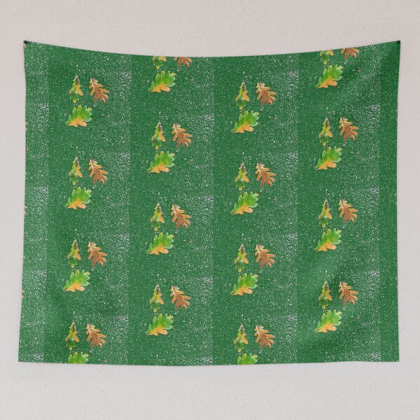 Item preview, Rainy Leaves on Green Terrazzo Background designed and sold by djrunnels.