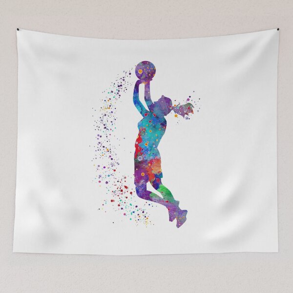 Item preview, Basketball Girl Watercolor Painting Art Print Gifts designed and sold by LotusGifts.