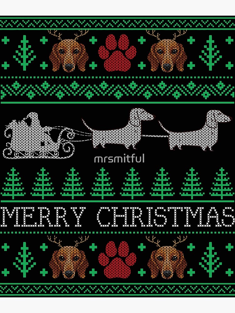 Wiener dog 2024 ugly christmas sweater