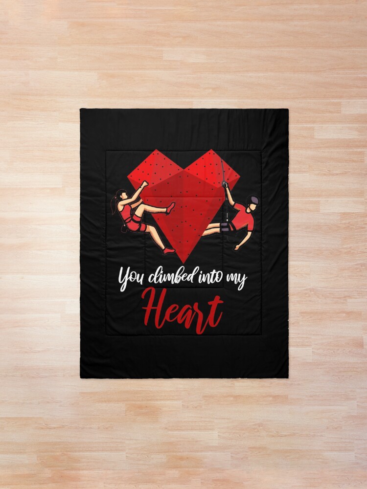Alternative Ansicht von Klettern Bouldern Partner Liebe Kletterer Valentinstag Geschenk Tagesdecke