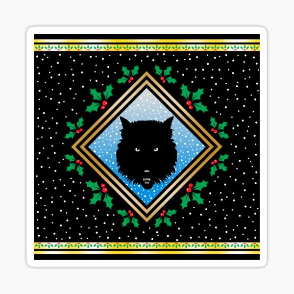 The Wolves Are Running Snowy Night Fresco Sticker