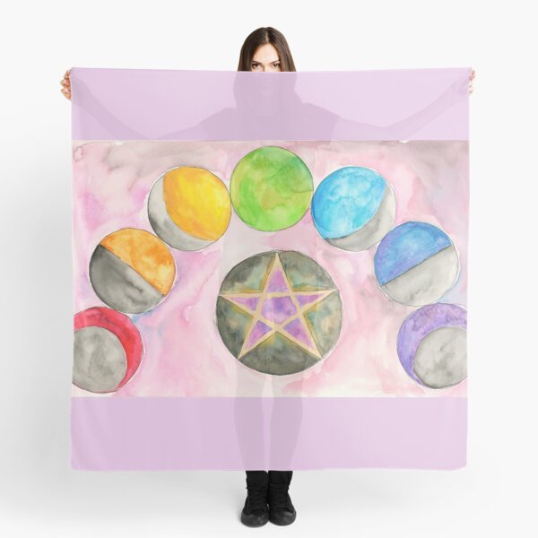 Rainbow Phases of the Moon Scarf
